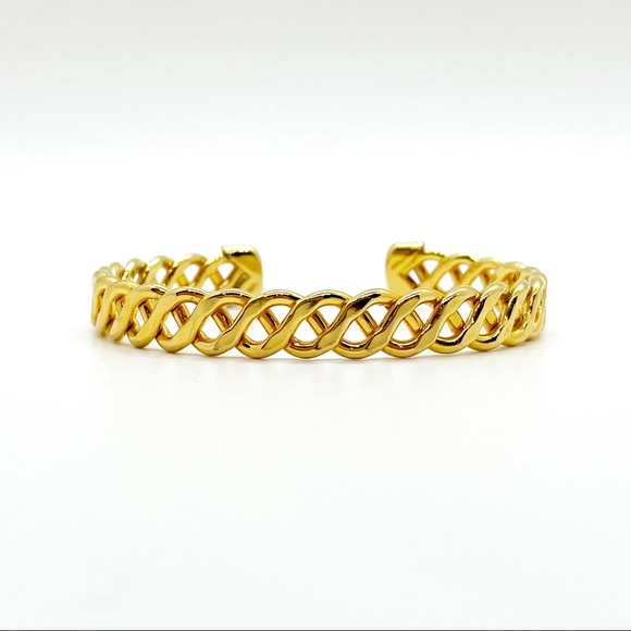Vintage gold toned braided cuff bracelet - Picture 1 of 2